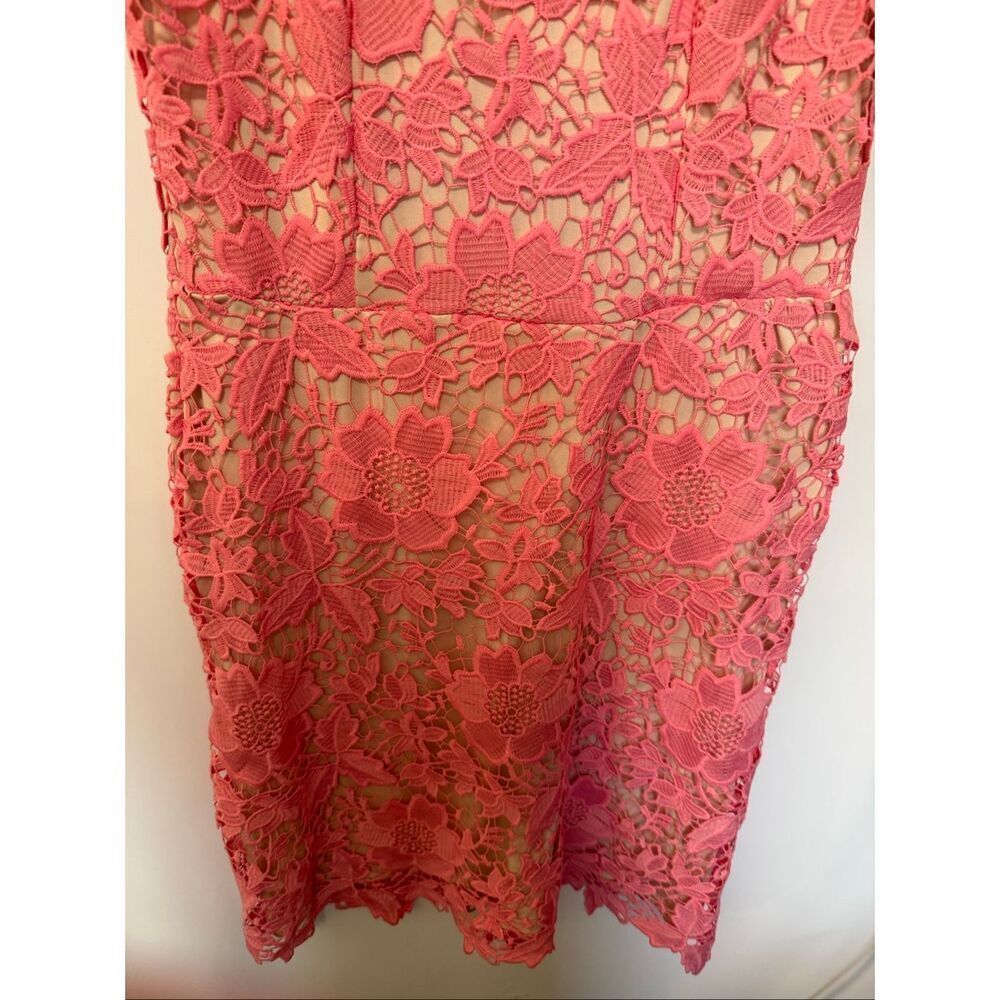 Beige by eci Women coral lace overlay dress size 6 - Picture 6 of 11